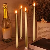 Vista 7 de Macarrie 24 Paquetes de Velas Cónicas Sin Llama Operadas con Batería Falsas de 11 Pulgadas de Largo Luz de Vela LED Sin Llama Candelabros