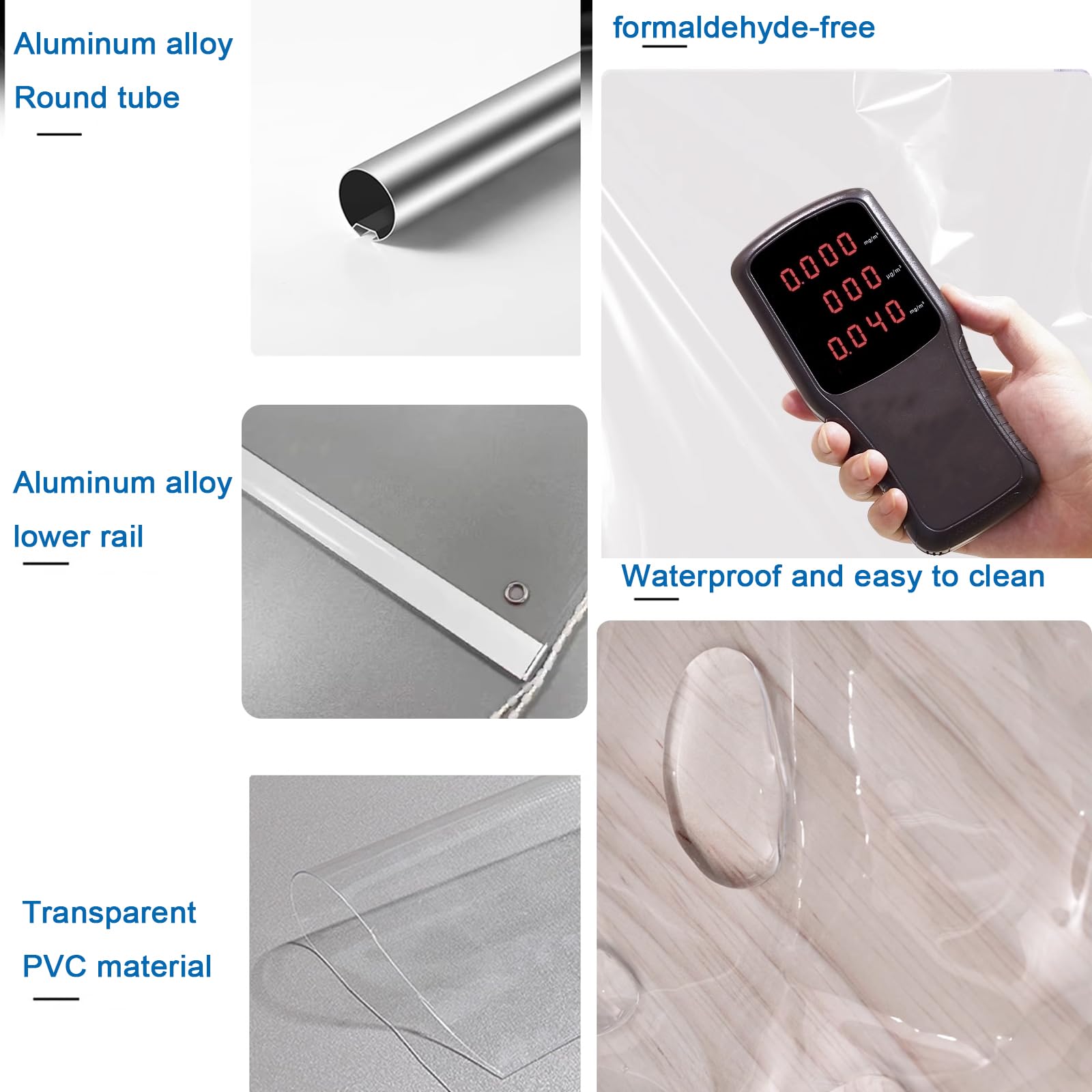 Persianas Enrollables Transparente Exterior,Estor Enrollable Impermeables de Pvc,Cortinas a Prueba de Viento y Polvo,Cortina Enrollable para el Hogar,Ventanas,Puertas,Baños (W120xH130cm/W47"xH51")