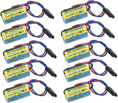 10 Pieces MR-BAT ER17330V/3.6V 1700mAh Non-Rechargeable PLC Battery with Plug for FANUC CNC System US Stock