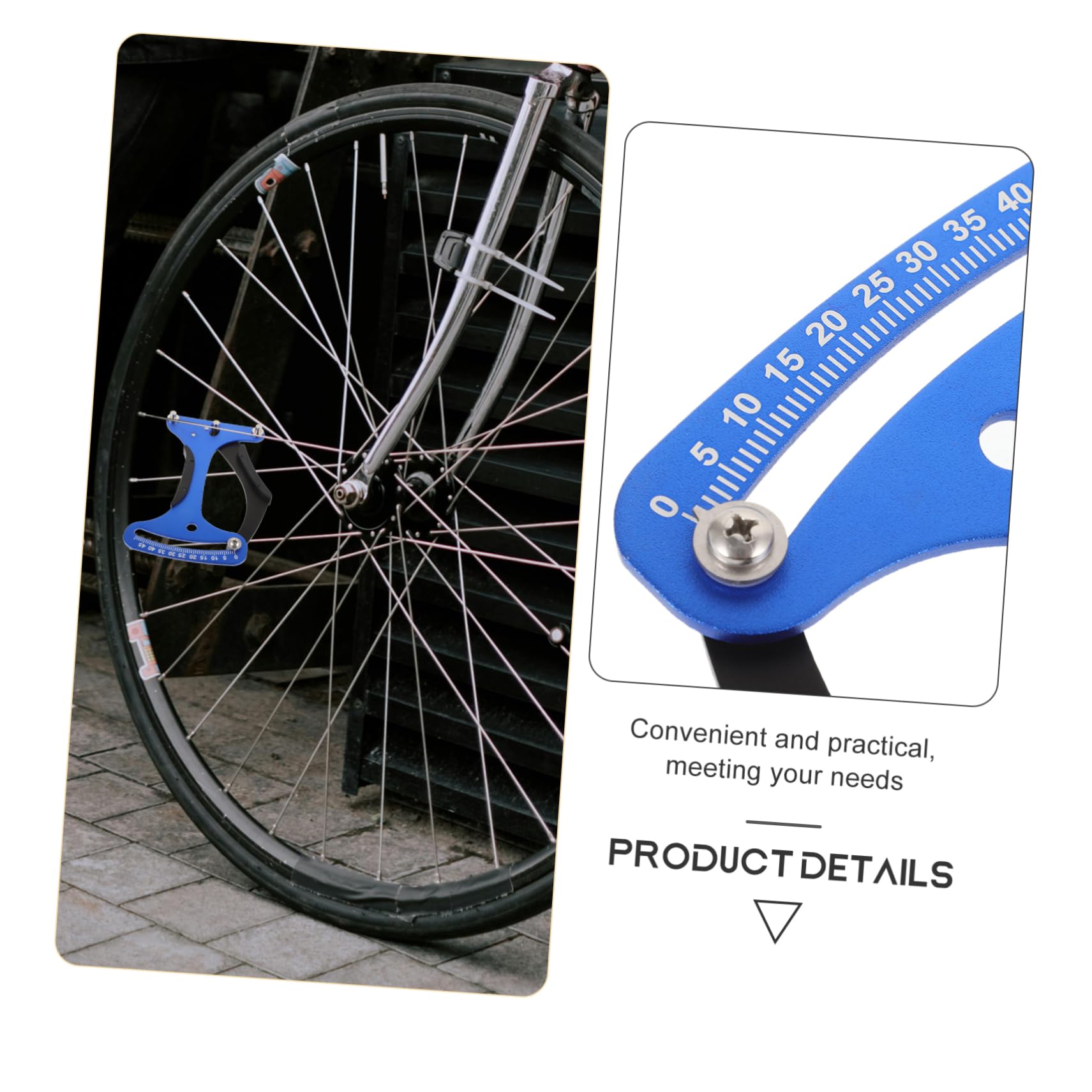 YARNOW Medidor de Tensión de Radios de Bicicleta Azul, Aleación de Aluminio, Ligero y Portátil, para Medir Precisión la Tensión Radios en Ruedas