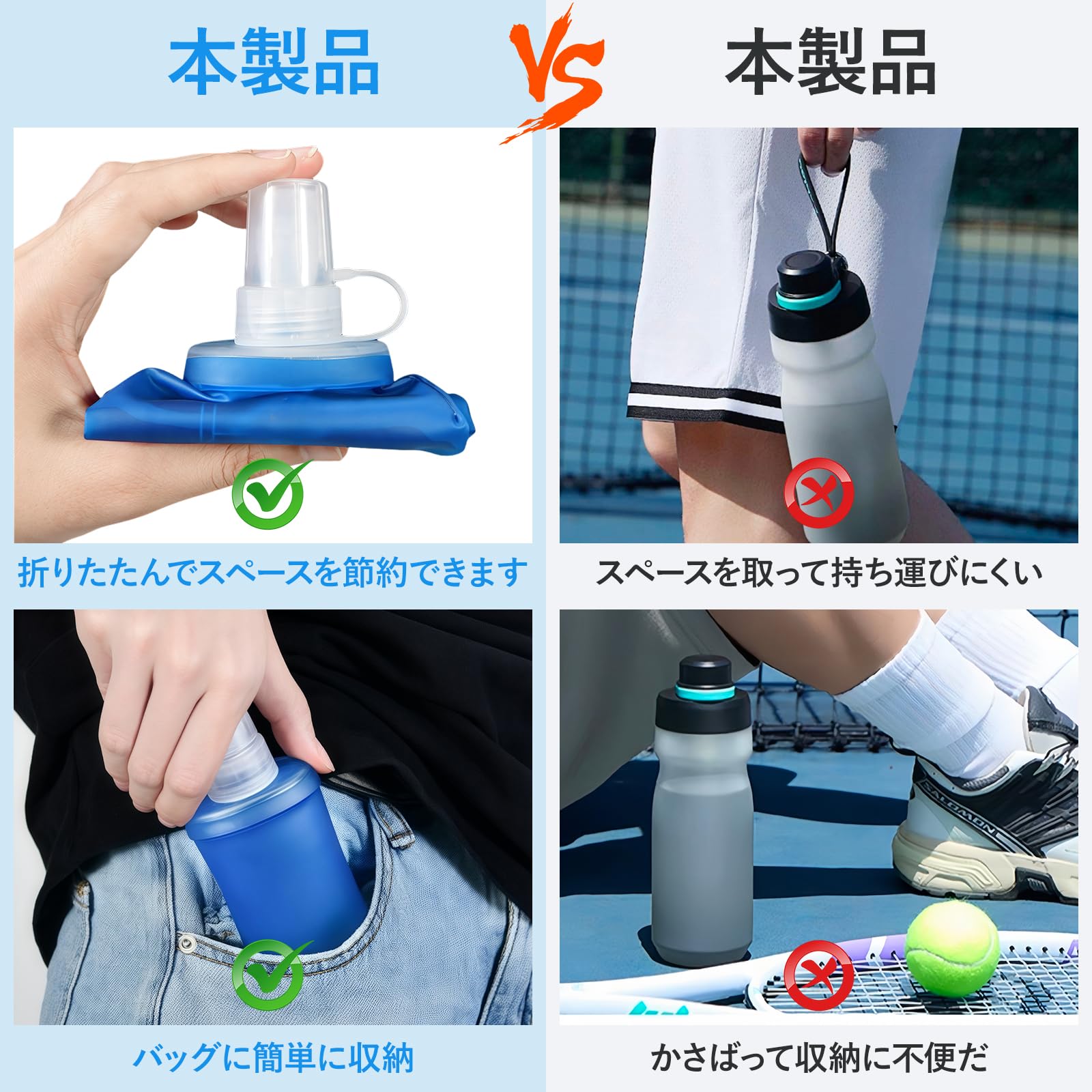 Amazon.co.jp: kasanidika ランニング ボトル 水筒【250ml＆500ml