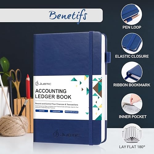 Miniatura 4 de JUBTIC Libro de contabilidad - Registro contable para pequeñas empresas y uso personal - Libro de registro de contabilidad diario columnar para