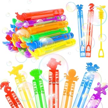 LOKIPA 36PCS Bubble Wands, Mini Bubbles Party Favors Small Wands with Bubbles Refill Solution for Summer Toy Party Favor, Kids Birthday Pool Indoor and OutdoorRandom Pattern