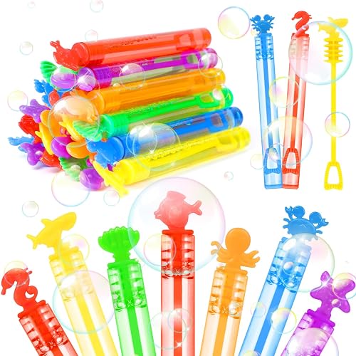 SULOLI 24 Piezas Mini Pompas de jabón，en 6 Colores，Pompas de Jabon Niños，Burbuja Varita de Burbujas para Cumpleaños Infantiles, Bodas, Halloween，Exteriores Juguetes para Niños