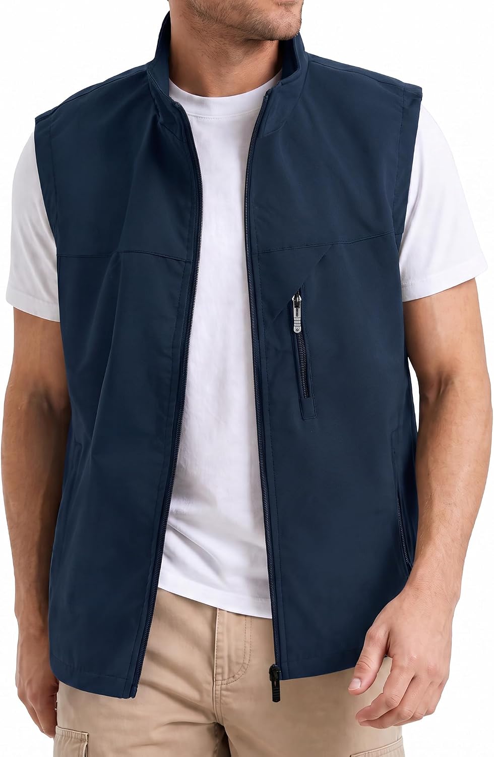 HISDERN Mens Vest Outdoor Lightweight Outerwear Jacket with Pockets for EDC