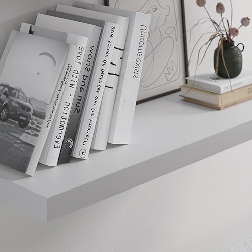 Miniatura 4 de JPND Estante flotante, juego de 2 estantes de pared, 36 pulgadas de ancho x 12.75 pulgadas de profundidad x 2 pulgadas de alto, estante flotante de