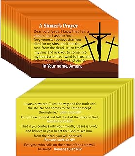240pcs Gospel Tracts Plan of Salvation Cards Pocket Holy Prayer Cards Bible Tracts Inspirational Mini Bibles Christian Tracts for Evangelism Church Gifts (A Sinner’s Prayer)