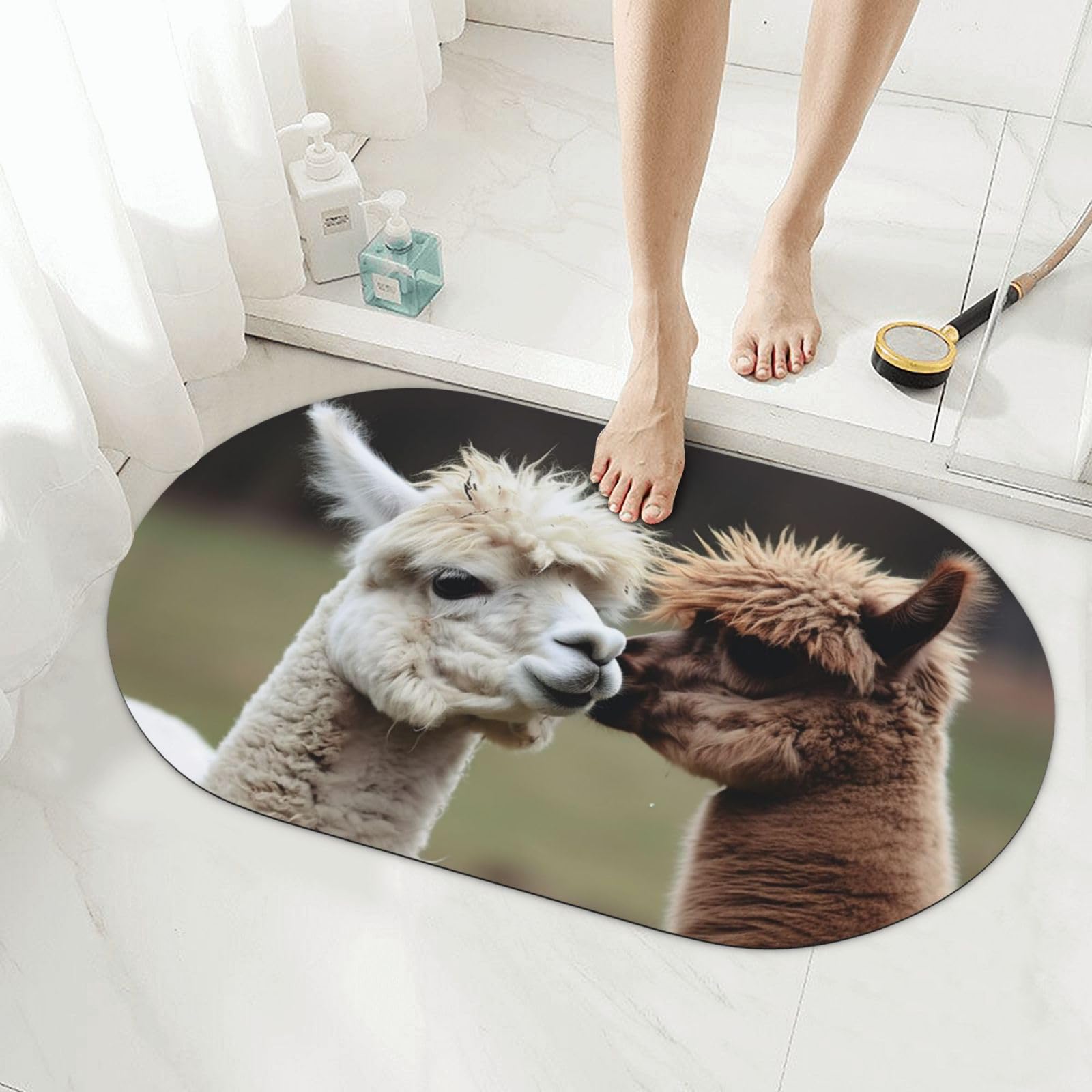 Tapis de bain super absorbant diatomée alpaga accessoire douche 50x80