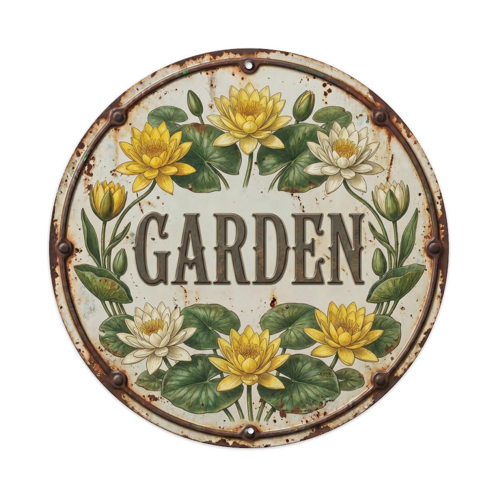 Botanical Floral Outdoor Label Garden Daffodil Metal Tin Sign