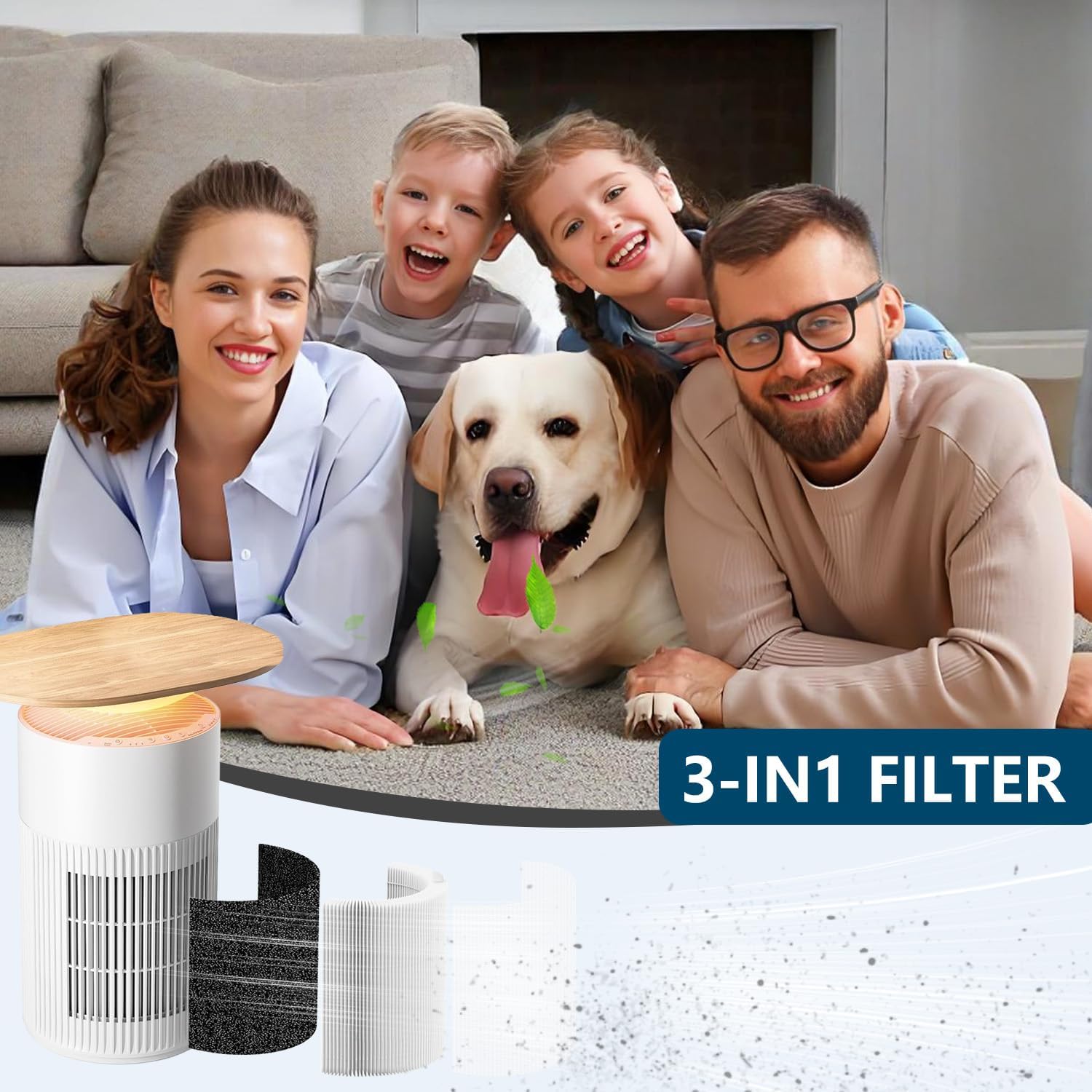 Replacement Filter Compatible with switchbot w5302300 Air Purifier, 4-in-1 H13 HEPA High-Efficiency Carbon Filter Filtration 1-Pack - Image 7