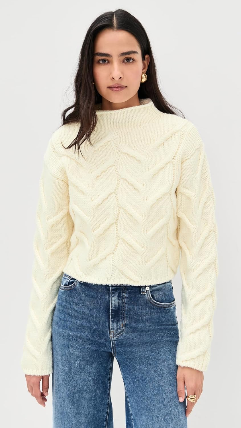 FRAME Women's The Cable Funnel Sweater - Image 2