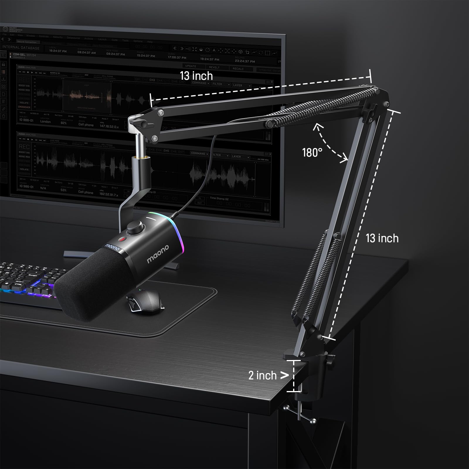 MAONO Dynamic Gaming Microphone: USB/XLR Podcast Mic with Boom Arm, Software, PC Mic for Gamer- Podcast Setup for Streaming, Recording Studio, YouTube Content Creation Online Chat-PD100XS - Image 8 thumbnail