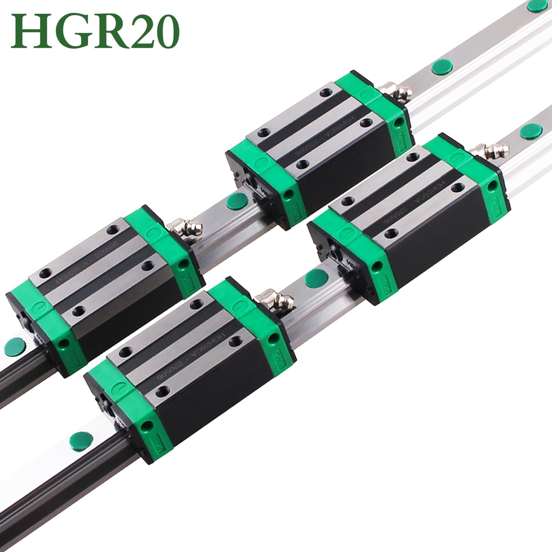 HGR20 200 mm 2 unidades de rieles lineales con 4 bloques de cojín de rodamiento HGH20CA de 20 mm para impresoras 3D DIY y máquinas fresadoras CNC