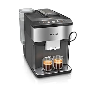 Siemens, Cafetera totalmente automática, EQ500, Home Connect, aromaDouble Shot, autoMilk Clean, ceramDrive, coffeeSelect Display, OneTouch DoubleCup, acero inoxidable/negro, TP516RX3