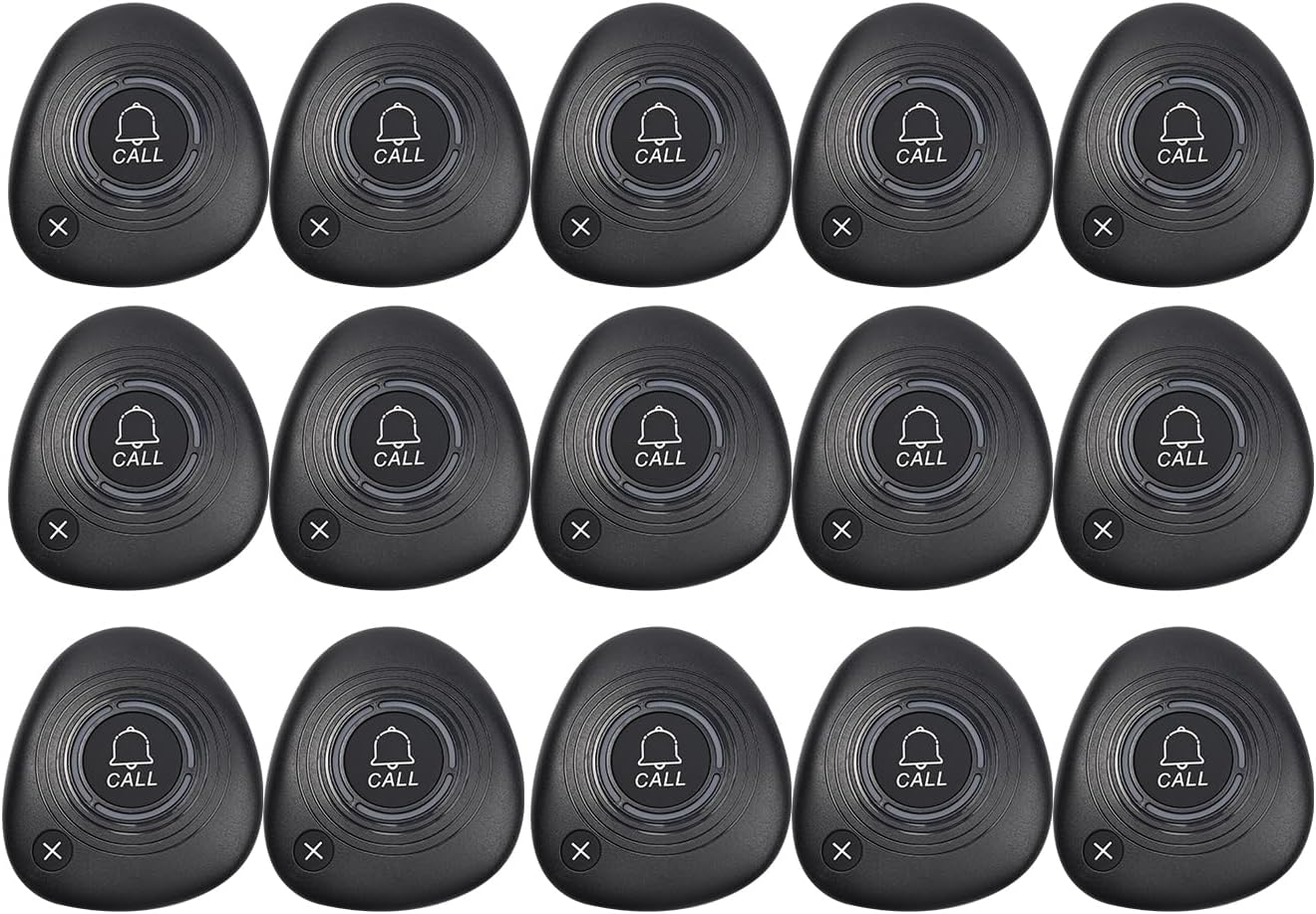 CS M2 Wireless 15 Call Buttons for Restaurant Pager System (Need to Be Paired with WNKRUN's Receiver to Work)