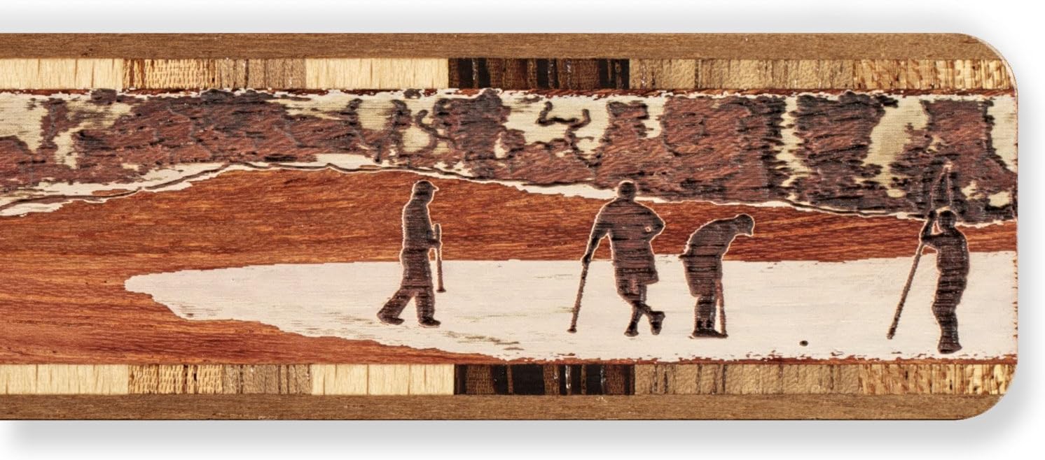 Golfers on the Green Engraved Wooden Bookmark with Suede Tassel - Also Available with Personalization - Made in the USA