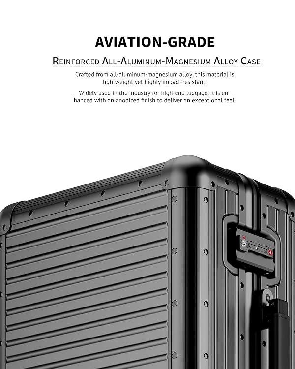 Varyleap All Aluminum Checked in Luggage 24 inch Zipperless Suitcase,Black by Varyleap - Used condition - Image 2