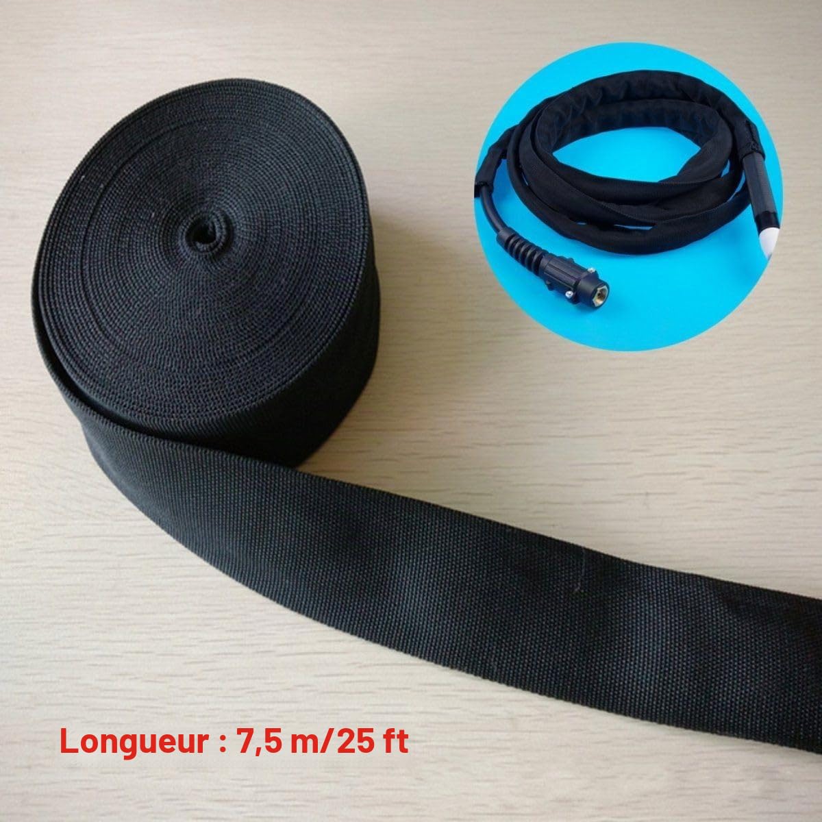 SPORTARC Gaine de gestion de câble de 7,6 m, gaine flexible en nylon, gaine de protection pour câble de soudage, tuyau hydraulique, 1401661568