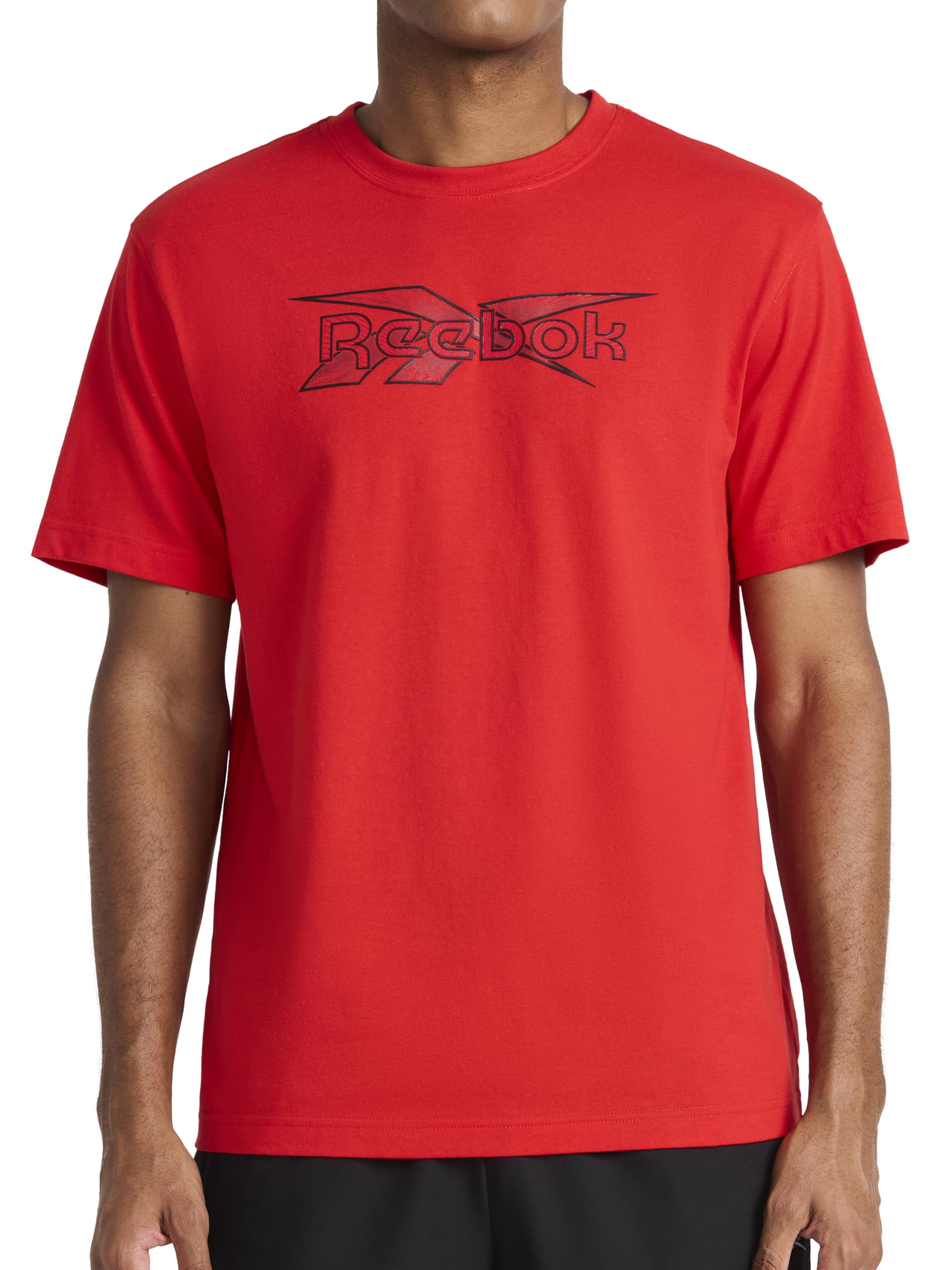 Reebok Mens Daybreak Crewneck T-Shirt Standard Fit Lightweight Cotton-Poly Jersey Fabric