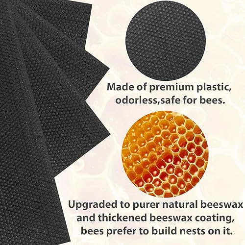 Miniatura 2 de Beehive - Hoja de base encerada con revestimiento de colmena, hojas de base encerada de abeja profunda, hojas de base de colmena para marco de abeja