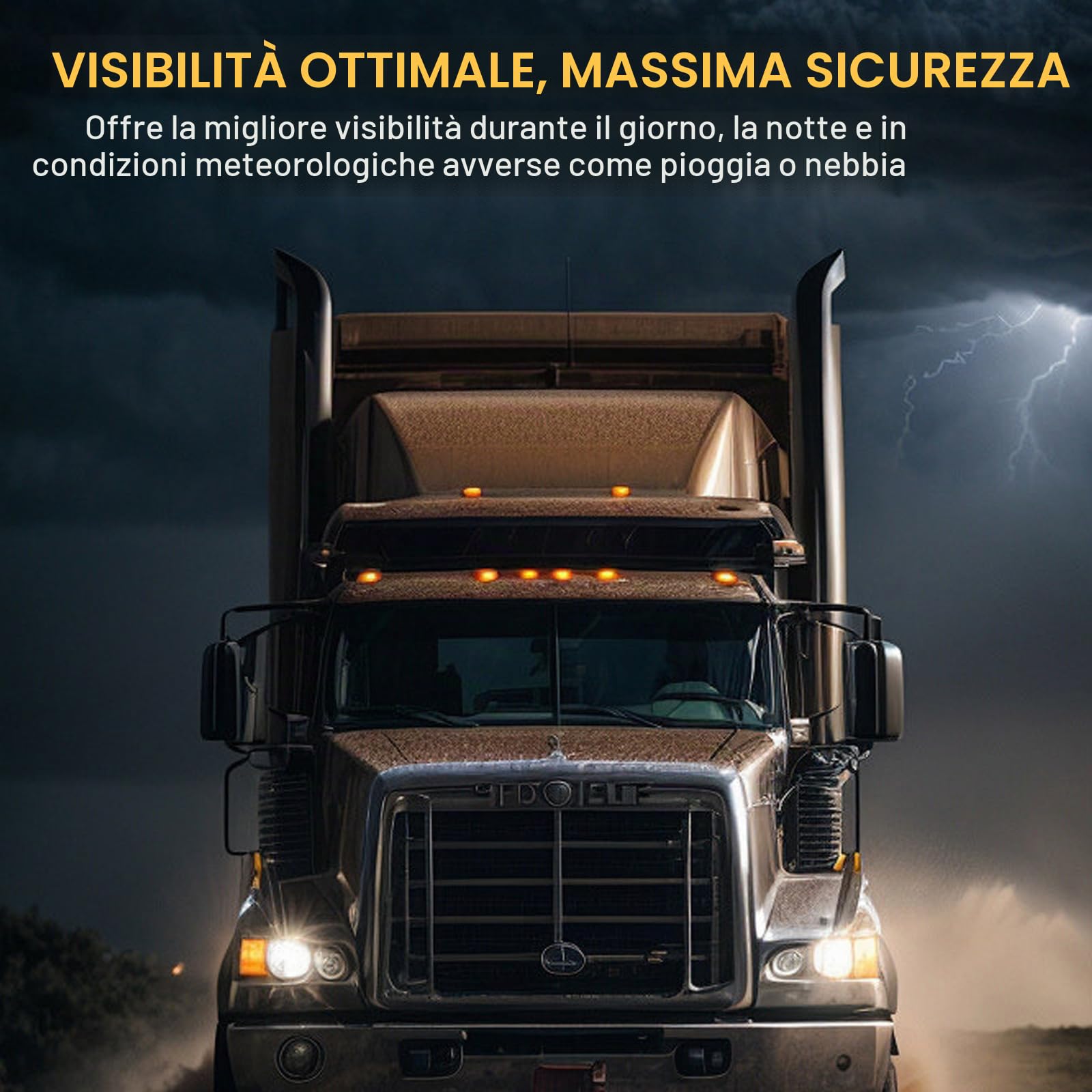 CPROSP Luci di Ingombro LED Arancione 12V/24V - 4 Pezzi | Indicatori Laterali Highbright 1200lm | IP67 Impermeabili | per Rimorchi Furgoni Camion Roulotte | Installazione Facile