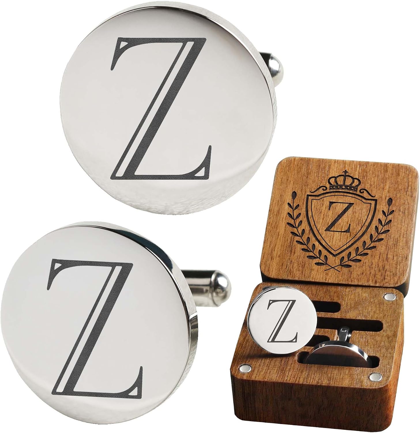 Mancuernillas clásicas hombre A-Z acero plata