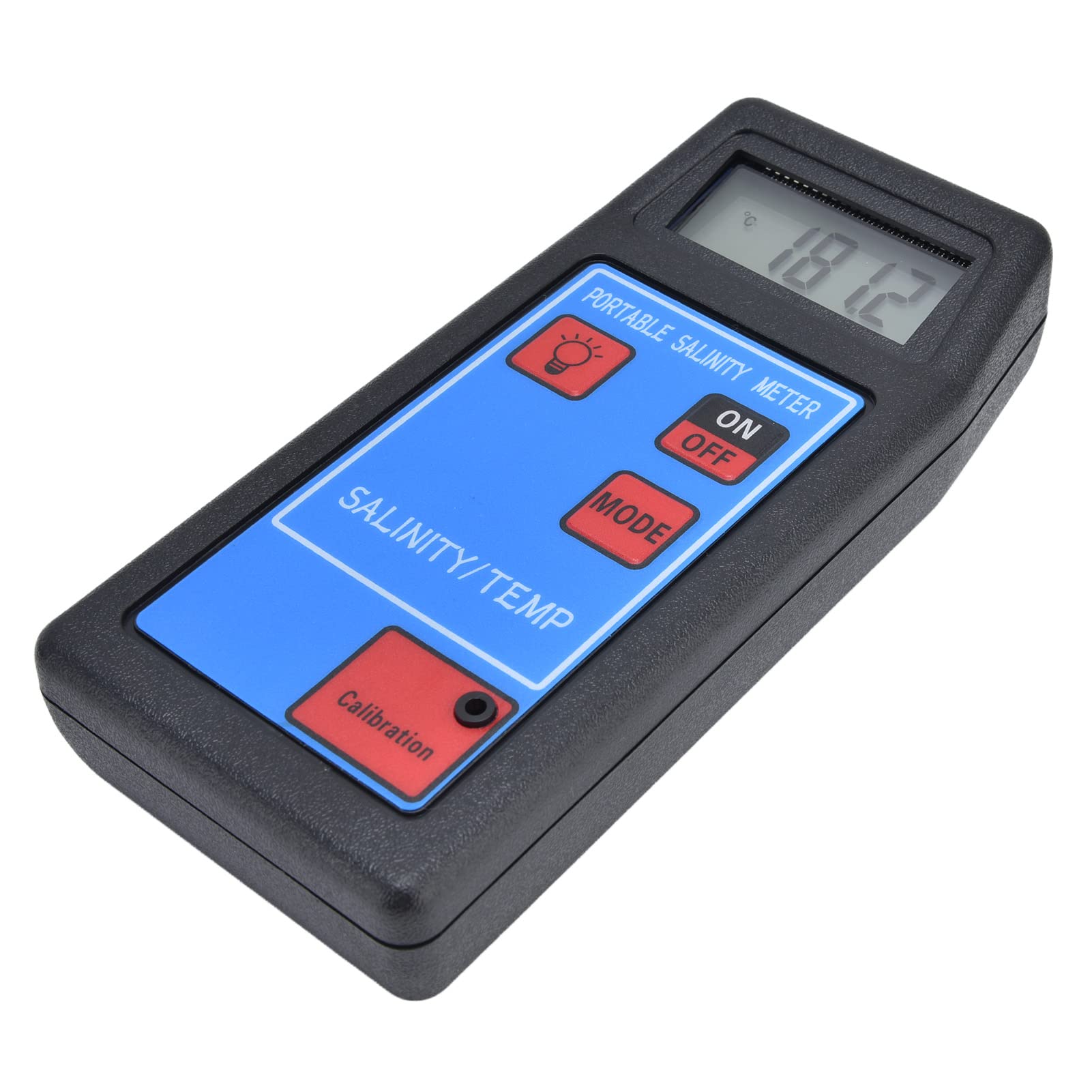 Acouto Medidor de Temperatura de Salinidad Portátil, Analizador de Calidad Multifunción para Acuario, Piscina, Acuicultura, en el que Funciona el Detector de Medición Multifunción y Temperatura