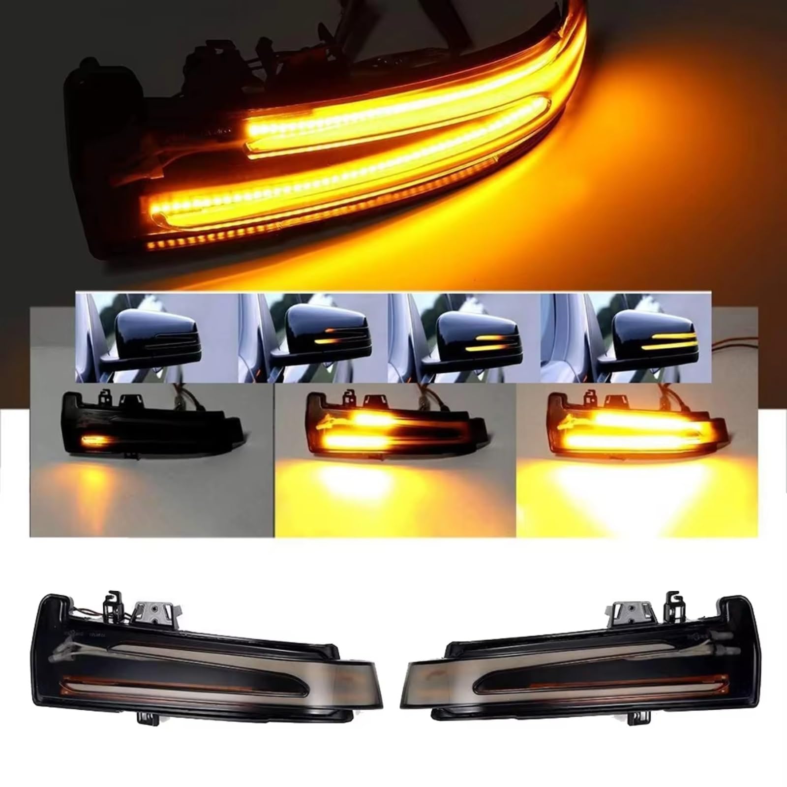 Compatible Con Benz Gla Class Para X156 Gla180 Gla200 Gla250 Gla45 2014 2015 2016 2017 1 Par De Intermitentes Laterales Secuenciales 2129067401 Luz Señal Giro Coche