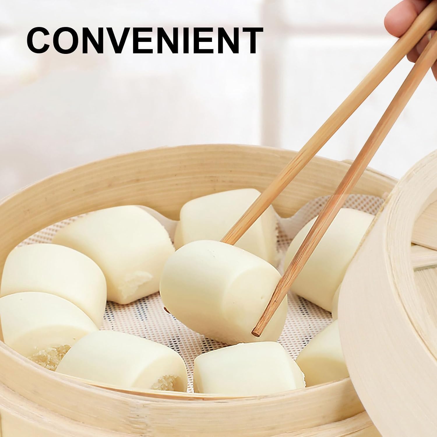 Food Steamer Basket Set 13cm with Lid 2-tier round Steamer for Dumplings Baozi and Buns Cooking Kitchen Cookware