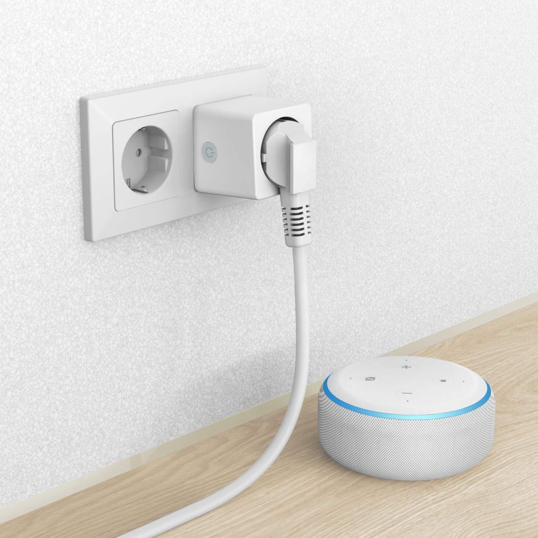 Hama gniazdo sterowane (działa z WiFi, z pomiaremzużycia energii, prąd 16A, 3680W, kompatybilne z Amazon Alexa, Google Assistant, iOS i Android) białe