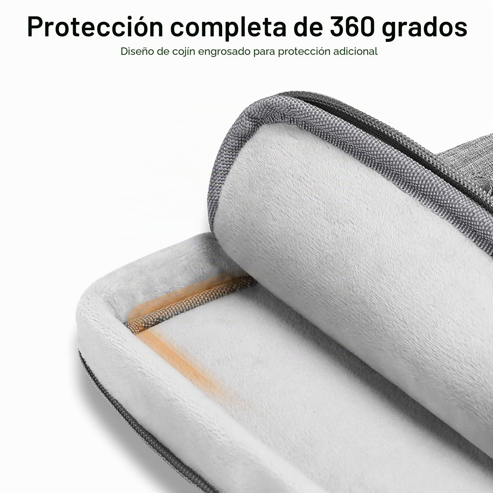 MOSISO Funda Tablet Compatible con 11 Pulgadas iPad Pro M4&iPad Air M2 2024, iPad Pro 11 M2 M1, iPad 10.9, iPad 10.2, iPad Air 5/4 10.9, Lateral Abierta Bolsa con 4 Cremallera Bolsillos,Gris