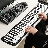 Vista 3 de Piano enrollable mejorado de 61 teclas, nuevo piano portátil de silicona suave, flexible, electrónico, teclado de música digital