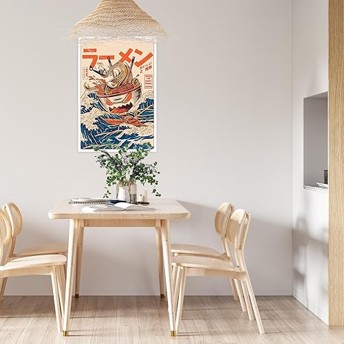 Miniatura 6 de Trendy The Great Ramen Off Kanagawa - Arte de pared divertido Japón comida bebida pósteres de lienzo asiático fideos sopa olas impresiones