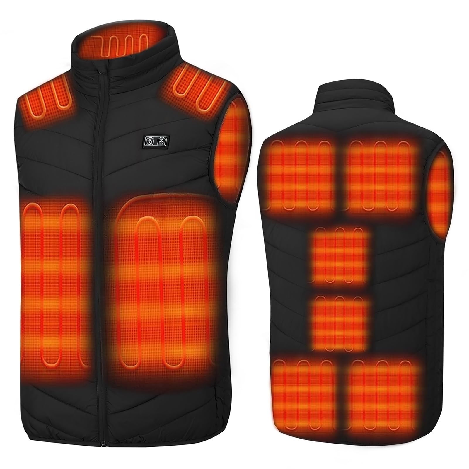 Heated Gilet Heated Jacket for Men Women 11 Heating Zones Winter Warm Heated Vest 3 Levels Heated Body Warmer Heated Coat USB Electric Vest Coats for Ski Hiking Moto (Not Battery)