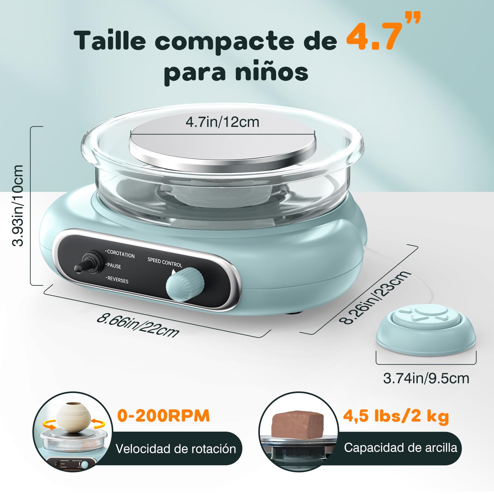 Asixxsix Ruota Girevole Per Ceramica Da 9,8 Pollici - Piattaforma Rotante Con Cuscinetti A Sfera E Base Antiscivolo - Professionale Per Modellismo, Argilla E Torte