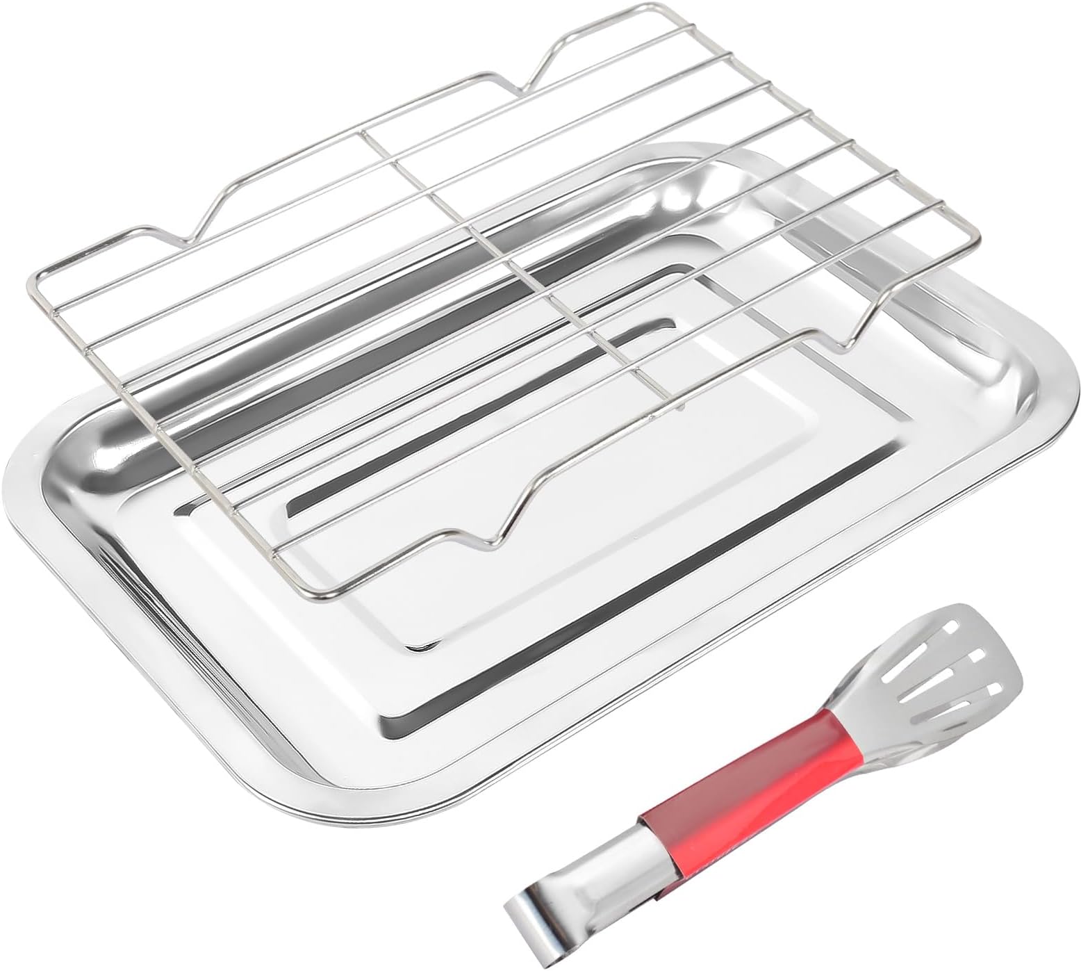 Plaque De Cuisson Inox Avec Grille Refroidissement - 40.5x30.5x2.5 Cm - Pour Four, Grill, Pâtisserie