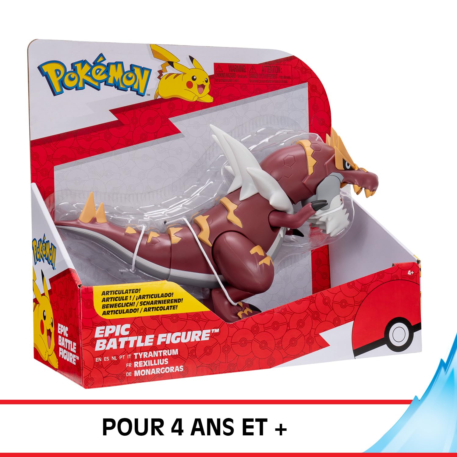 Pokémon Bandai - Statuetta Rexilius, 30 cm, leggendarie, 30 cm, grande figura Rexilius (Tyrantro), giocattolo per bambini da 4 anni in su, JW3422