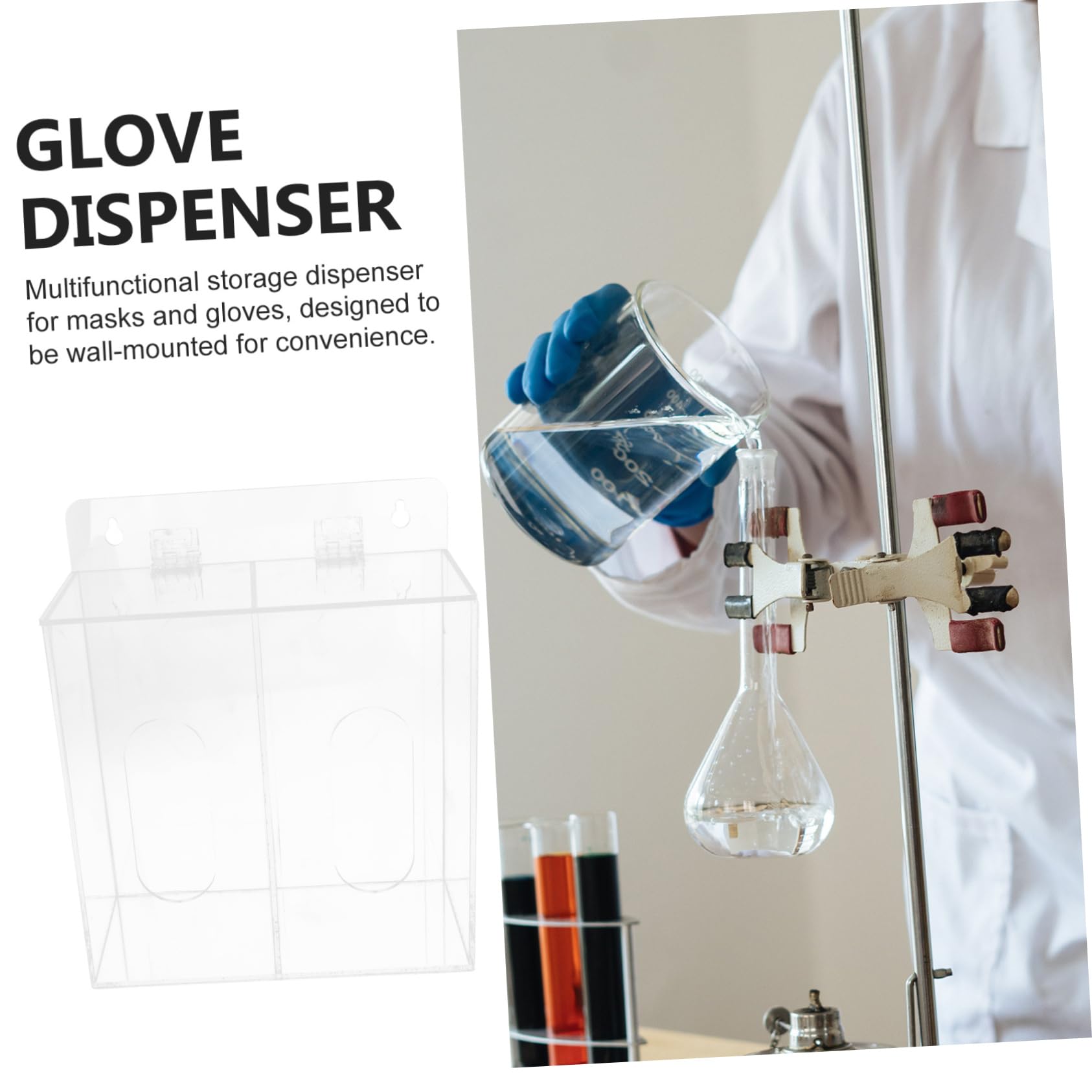 ULTECHNOVO 4piezas Dispensador De Guantes y Acrílico Montado Pared Compartimentos Para Organización Laboratorios y Espacios De Trabajo