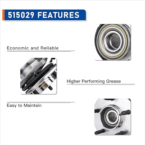 Miniatura 5 de PAROD 515029 4WD 4X4 Buje de rueda y conjunto de rodamiento compatible con Ford F-150 2000-2003, Ford F-150 Heritage 2004 con ABS