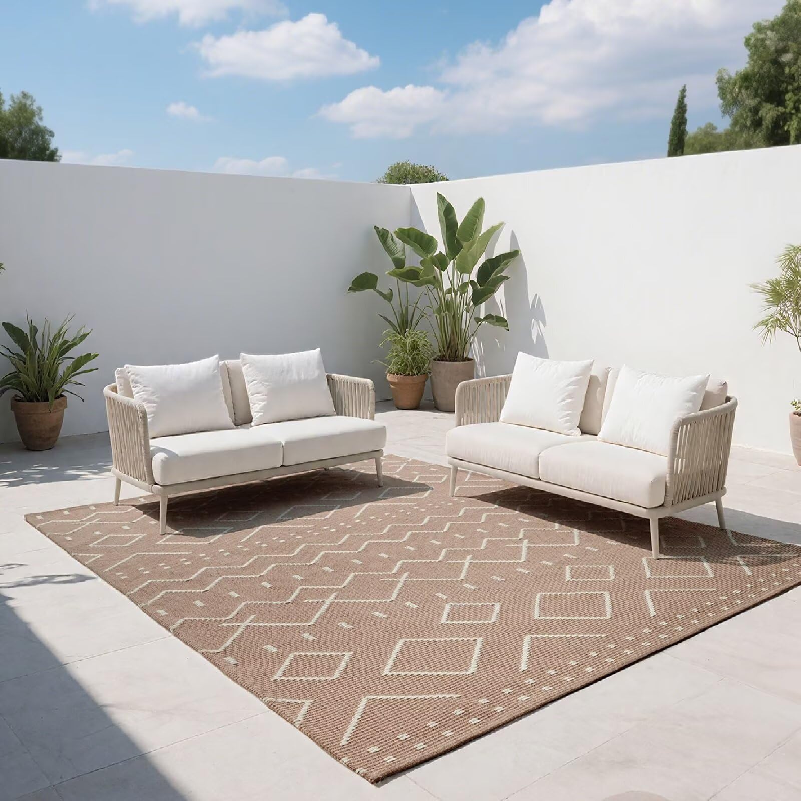 Tapis extérieur imperméable 1,5x2,1m de qualité supérieure pour patio