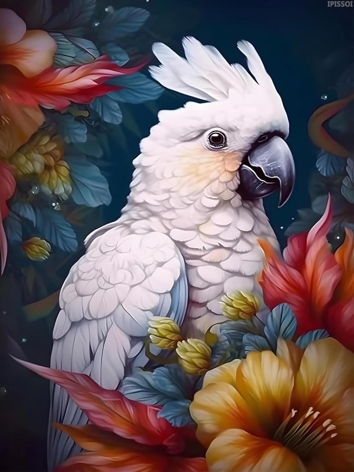IPISSOI Animal Diamond Painting Art for Adults White Cockatoo Diamond Art Kits for Adults Round 5D Gem Art Kits for Home Wall Decor, Diamond Art 12x16in/30x40cm