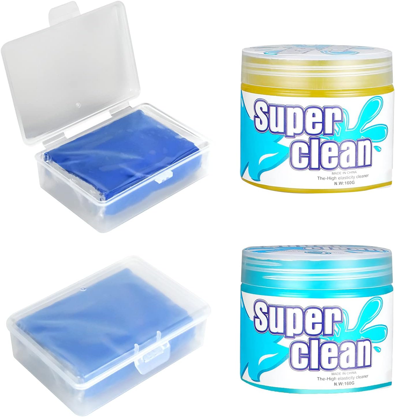 Car Cleaning Gel & Clay Bars Auto Detailing,2pcs ×160g Interior Car Cleaner Keyboard Cleaner,Car Cleaning Supplies and 2pcs ×180g Auto Detailing Magic Claybar Cleaner Perfect for Your Car Cleaning : Automotive