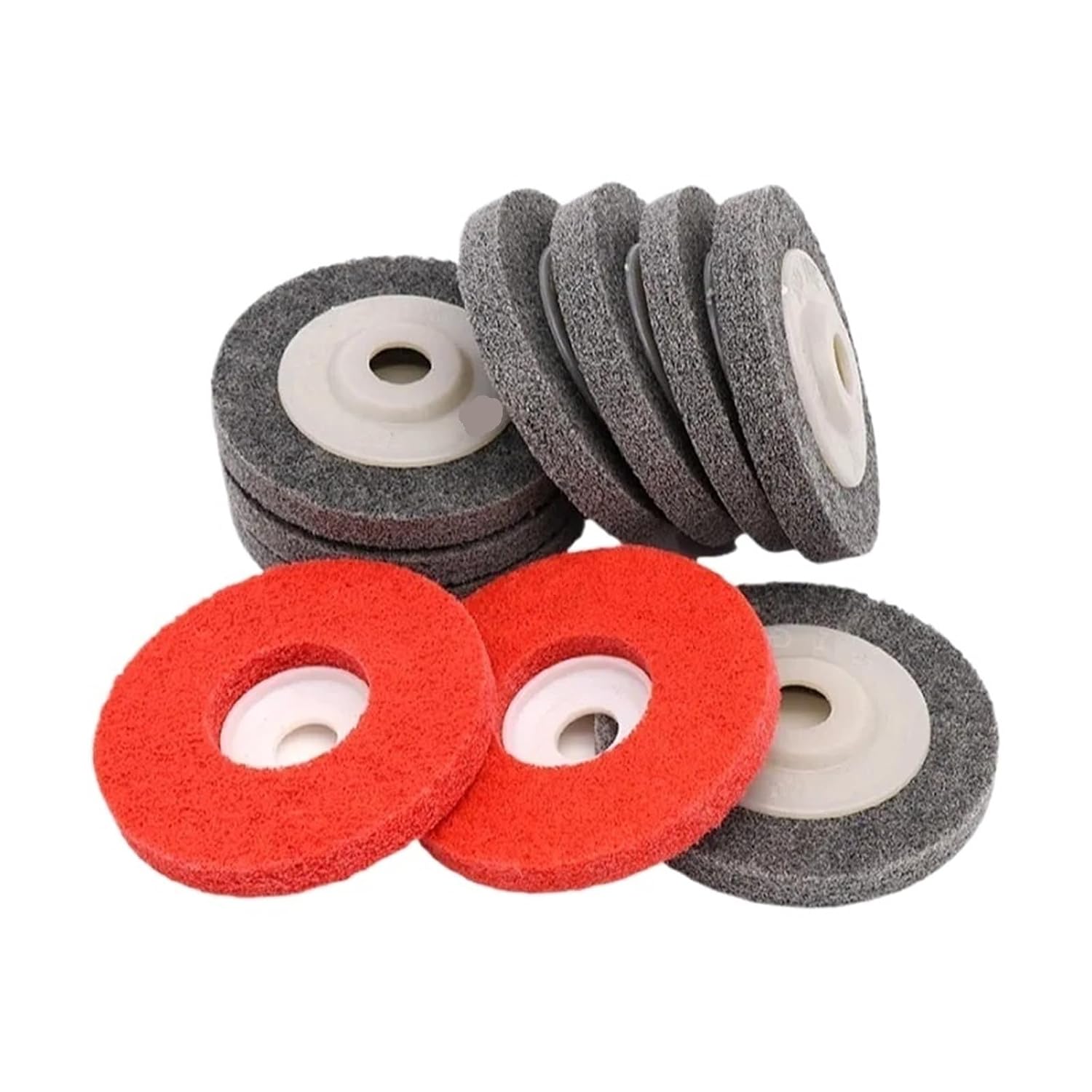 Compatible for 10PCS 4" 100mm Nylon Fiber Polishing Wheel for Angle Grinder(Gray)