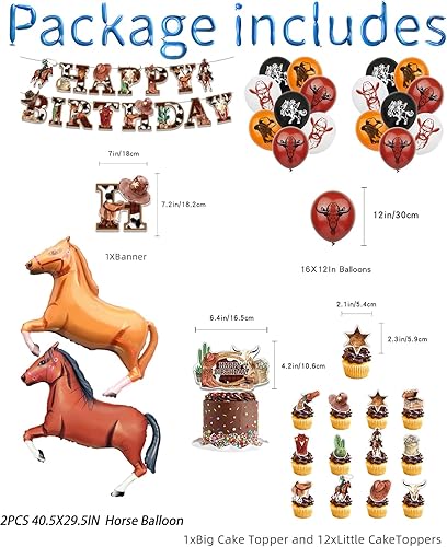 Miniatura 2 de Decoraciones de fiesta de vaquero decoraciones de fiesta de cumpleaños de vaquero, decoraciones de fiesta temática occidental incluyen pancarta de