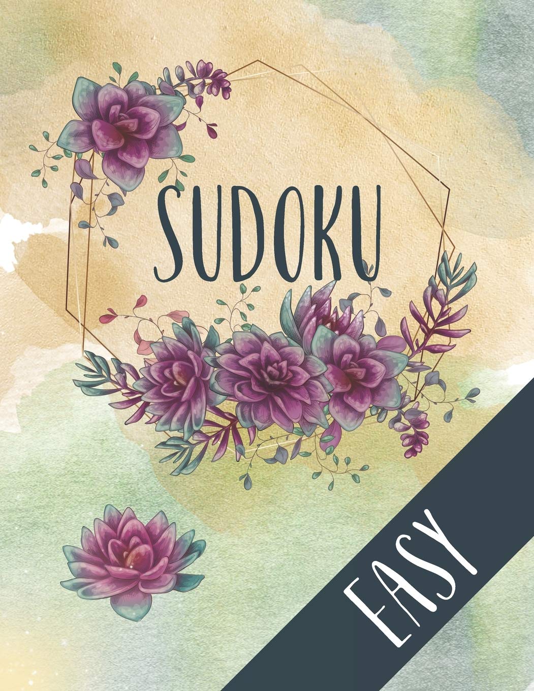 Easy Sudoku: Large print Sudoku, 100 easy puzzles and answers, a perfect gift for riddle lovers! Beautiful floral cover design!
