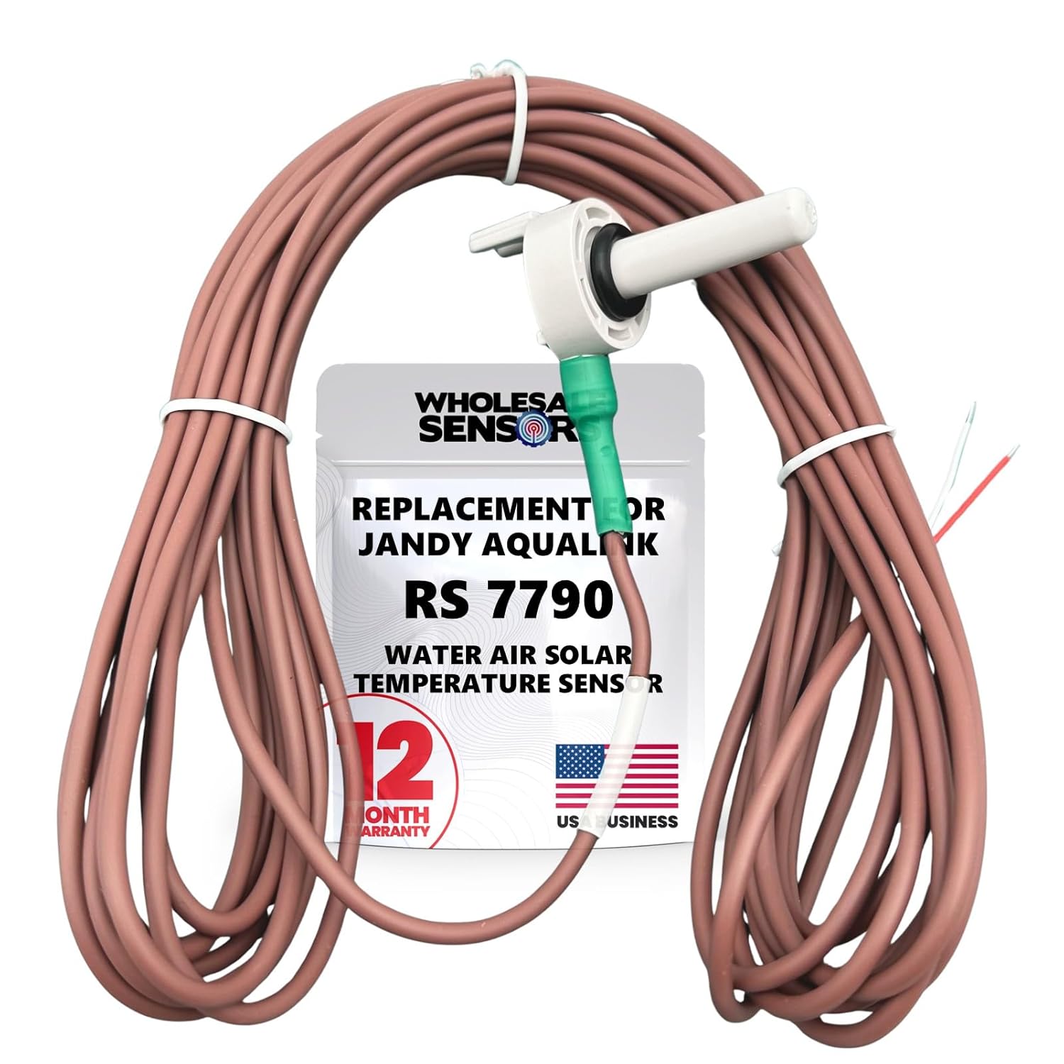 Replacement for Jandy Zodiac Aqualink RS 7790 Pool Control System Temp Sensor 15ft 12 Month Warranty