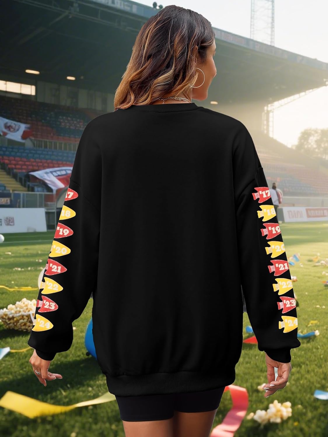 MNLYBABY Football Sweatshirts Women Football Mom Shirt Game Day Sunday Funday Weekend Fans Pullover Tops - Image 4