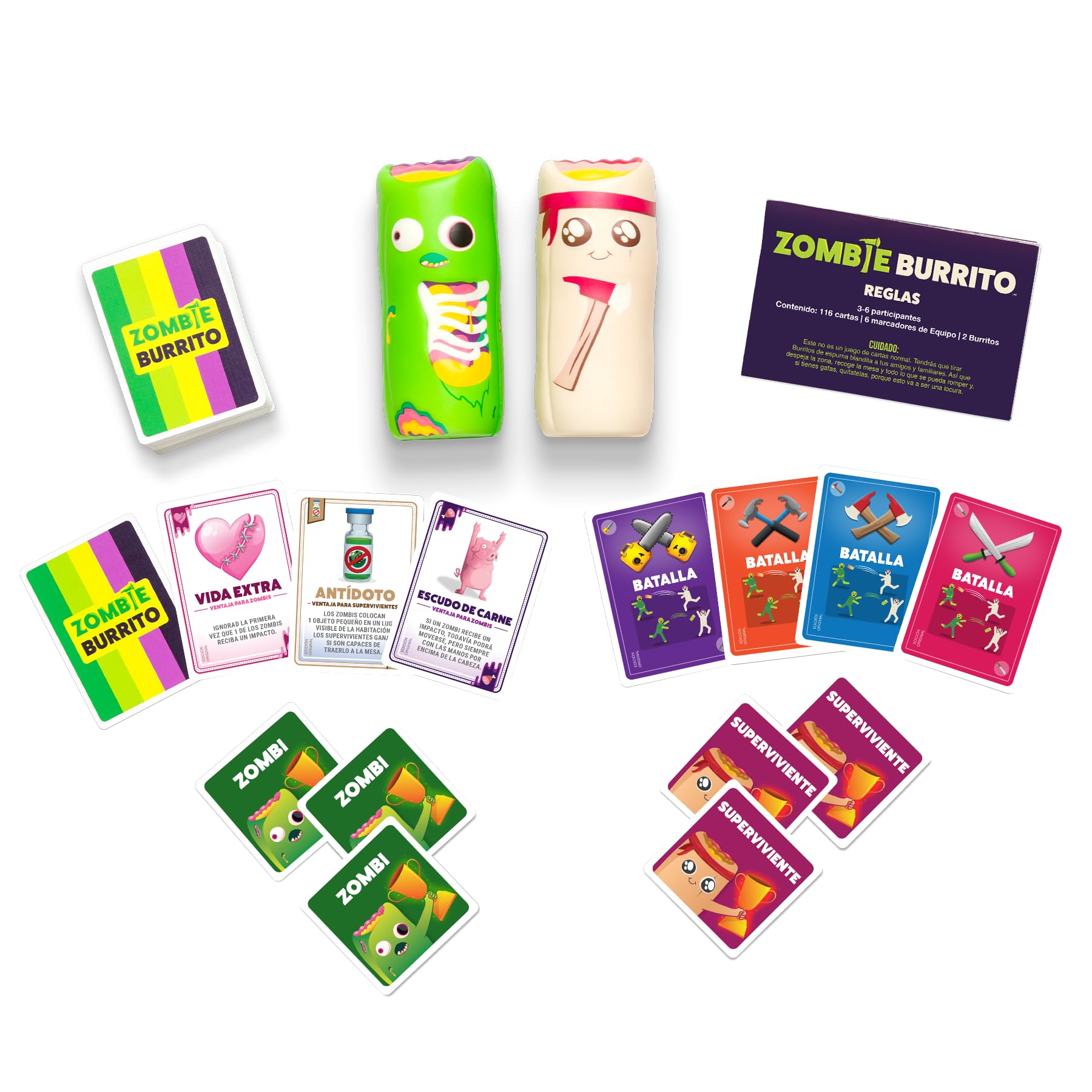 Exploding Kittens Zombie Burrito | EIN Gefangenenball-Kartenspiel, ab 7 Jahren, 3 bis 6 Spieler, 15 Minuten pro Spiel, Spanisch