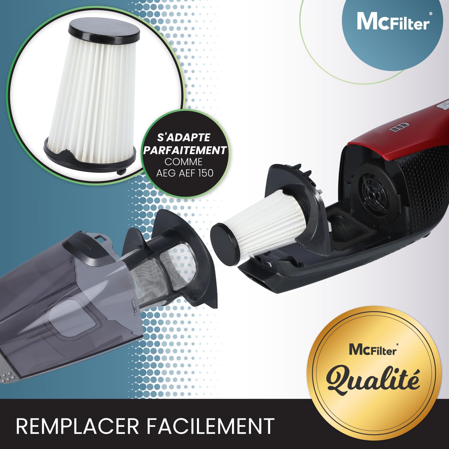 Kit De 6 Filtres Pour Aspirateur Sans Fil AEG CX7, CX7-2 & QX8 - Remplace AEF150 - Filtres HEPA Lavables Et Filtre Moteur - 9