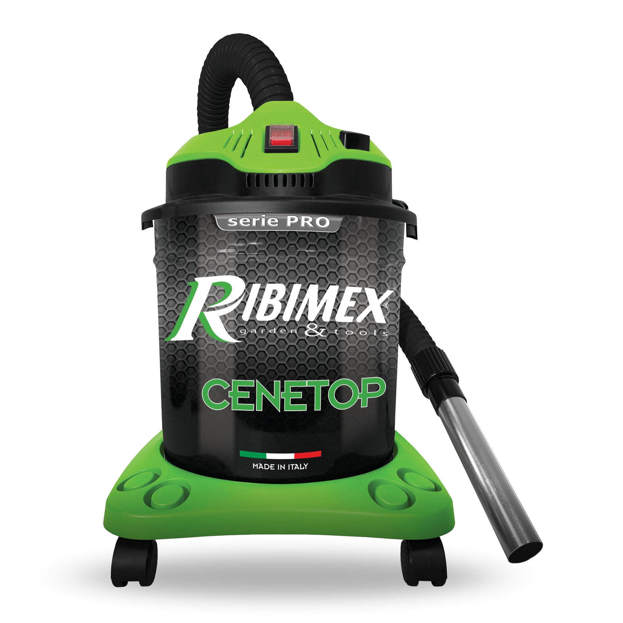 Ribimex Aspiracenere Elettrico Cenetop Serie Pro, con Pulizia Automatica del Filtro HEPA, Bidone da 18 L, Potenza 1200 W, Ideale per Stufe e Camini, Funzione Soffiante Integrata - PRCEN012